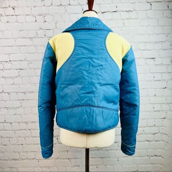 Vintage 70s Robbe Skiwear Apres Ski Outerwear Down Puffer Jacket Blue M - Picture 5 of 16